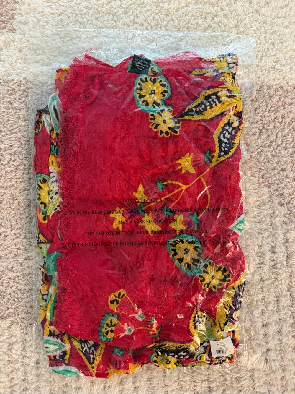 Vera Bradley Soft Fringe Scarf Rumba Floral Like New Retired